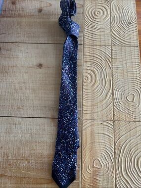Jill Sander Men's Slim Speckled Navy Tie - Stylish Blue Pattern